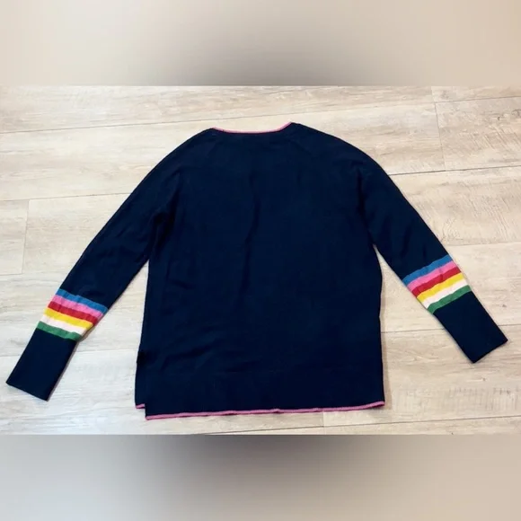 Boden Women’s Romy Wool Blend Rainbow Lighting Bolt Sweater Size Small - Picture 7 of 7